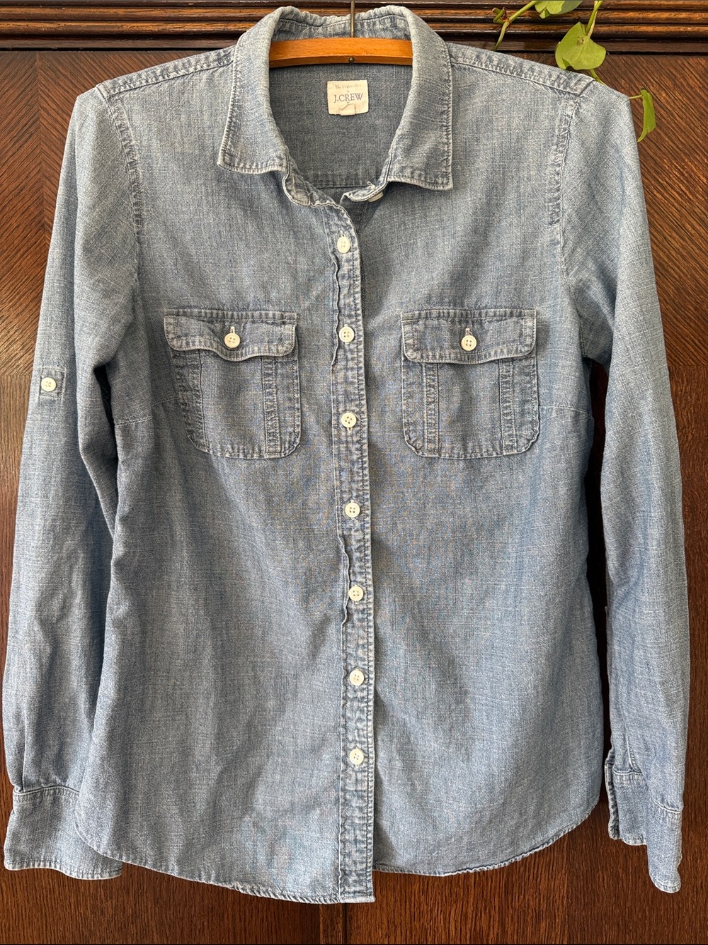 J. Crew The Perfect Shirt Faded Blue Denim Button-Down